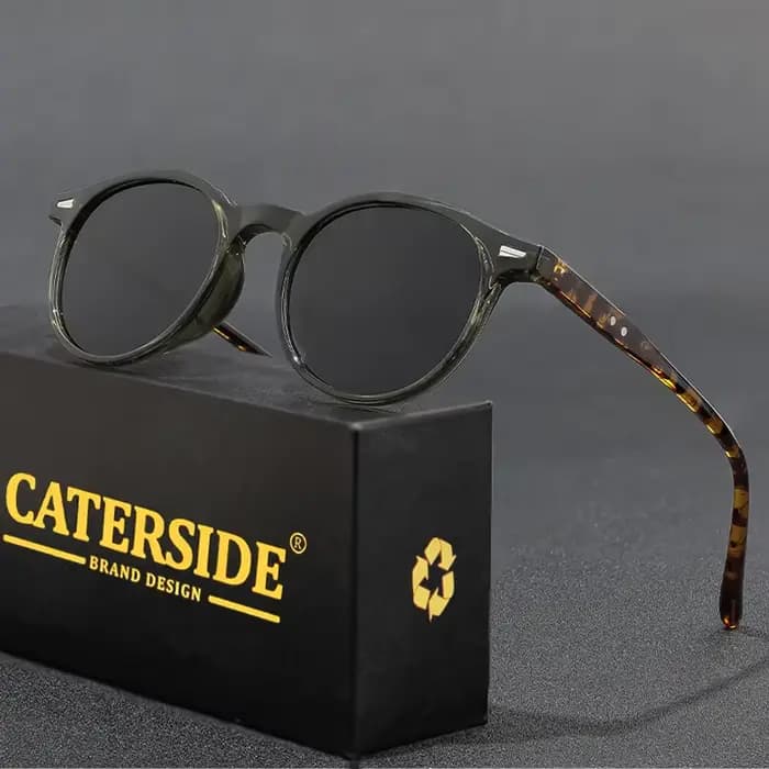 CATERSIDE – lunettes de soleil polarisées pour hommes et femmes, design à monture ronde, verres TAC,