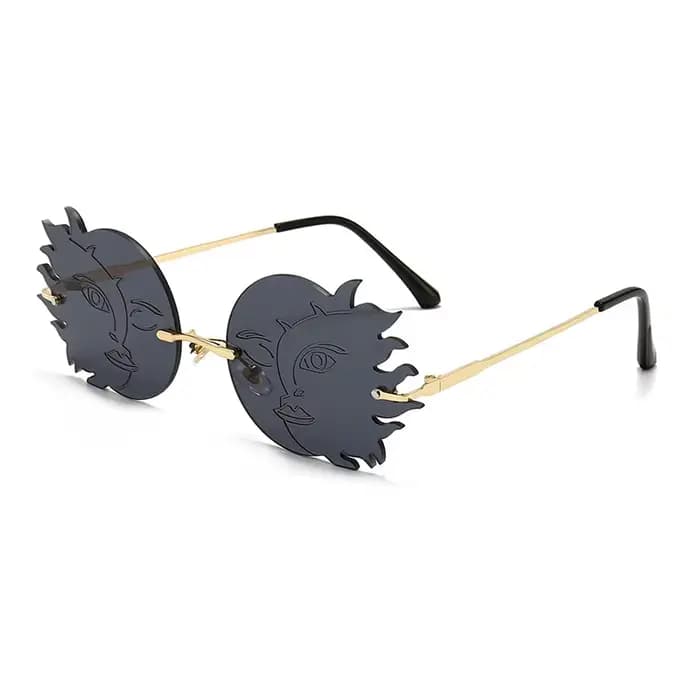 Buc& EI-Lunettes de soleil rondes irrégulières sans monture pour hommes et femmes, nuances de lunett