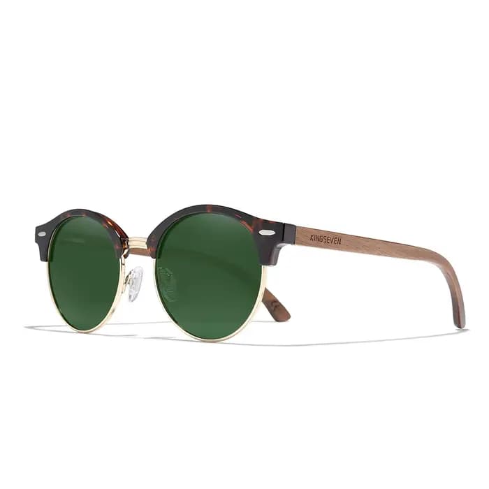 Nouvelles lunettes de soleil en bois faites à la main pour hommes et femmes, lunettes de mode rondes