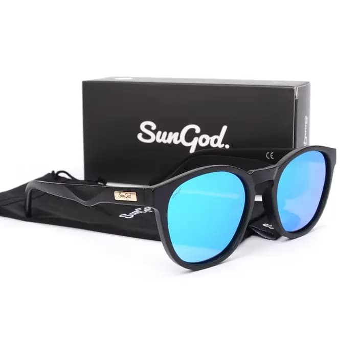 SUNGOD bleu miroir lunettes de soleil hommes lentille polarisée lunettes Vintage mode carré hommes l