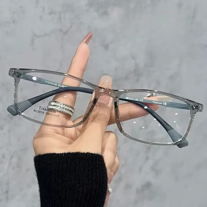 β titane monture de lunettes Ultra léger carré grand visage hommes lunettes cadre titane jambe optiq