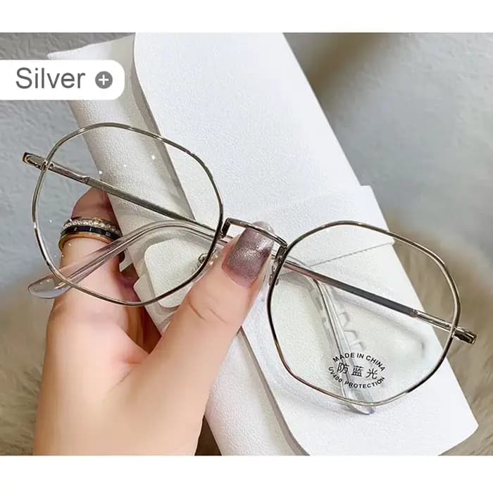 Lunettes de lumière bleue polygone Vintage unisexe, monture métallique, Anti-rayons bleus, rétro, le