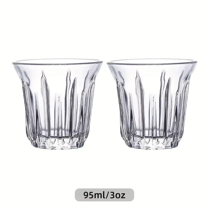 Lot de 2 tasses à expresso, tasses en verre transparent pour café, verres à café, accessoires à expr