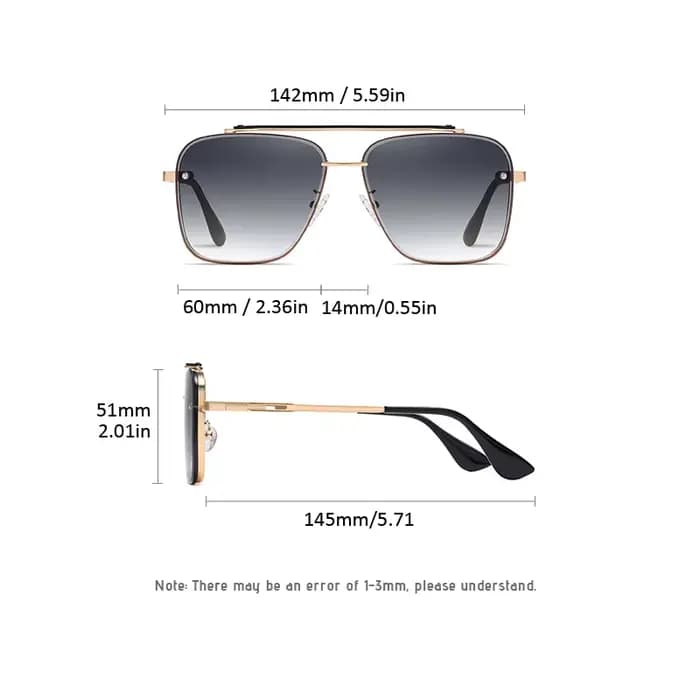 Lunettes de soleil dégradées pour hommes, grandes lunettes de soleil à monture métallique pour femme