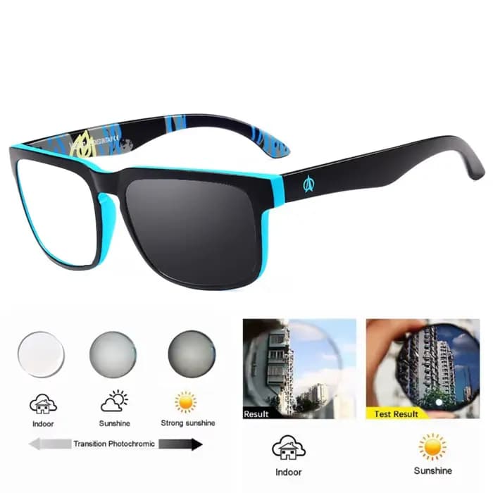 Lunettes de Sport photochromiques carrées pour myopie, monture complète, pour myopie, couleur change