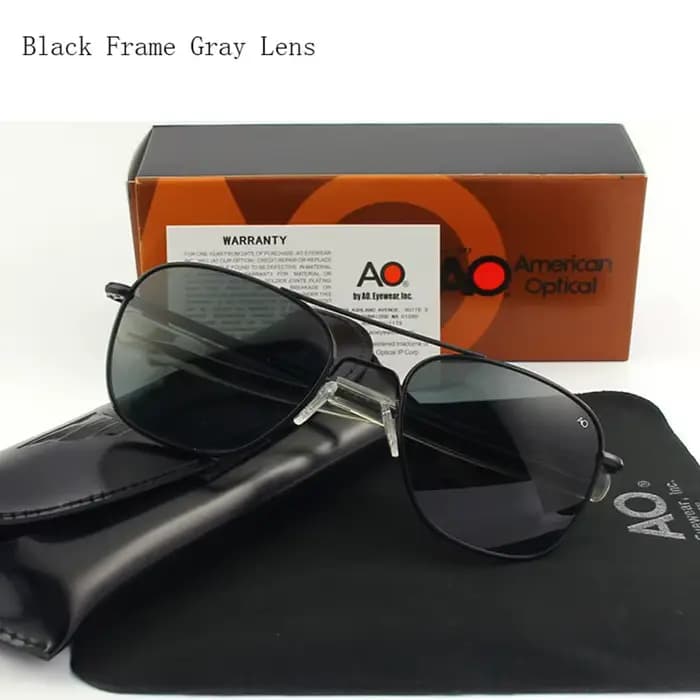 Lunettes de soleil pilote AO pour hommes, qualité supérieure, marque de créateur, lentilles en verre