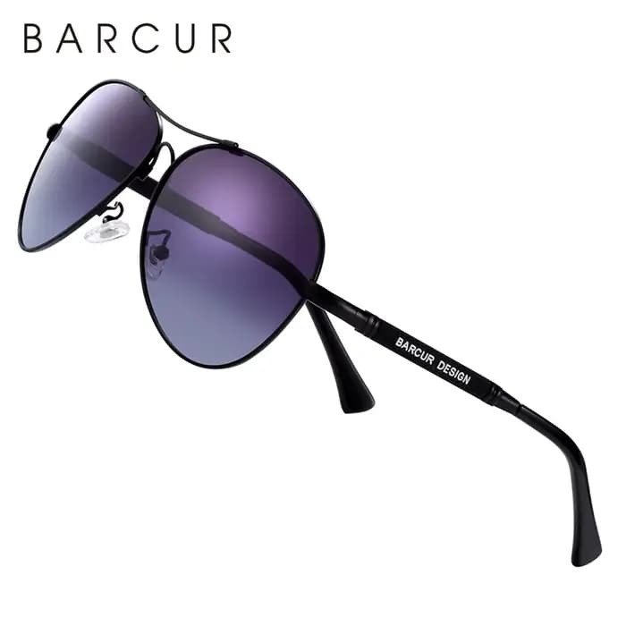 BARCUR Design titane alliage lunettes de soleil polarisées hommes lunettes de soleil femmes pilote d