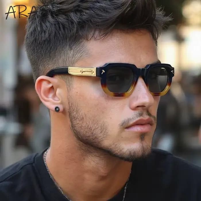 Lunettes de soleil polarisées carrées pour hommes 2026 – Marque de luxe, style vintage, rectangulair