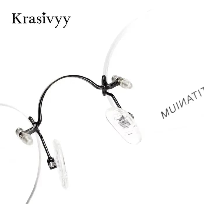 Krasivyy Vintage rond sans monture lunettes hommes titane optique myopie Prescription lunettes femme