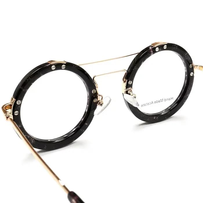 Rétro femmes lunettes rondes cadre hommes lunettes optiques montures surdimensionné lunettes de Pres