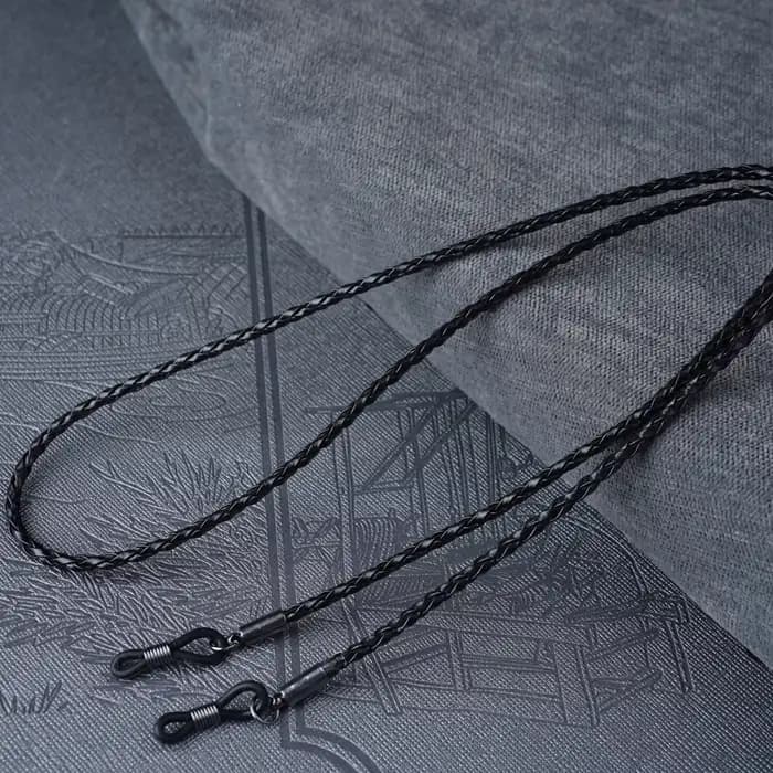 Lunettes en cuir pour hommes et femmes, 1 pièce, chaîne en corde tissée, à lacets, pour Sports de pl