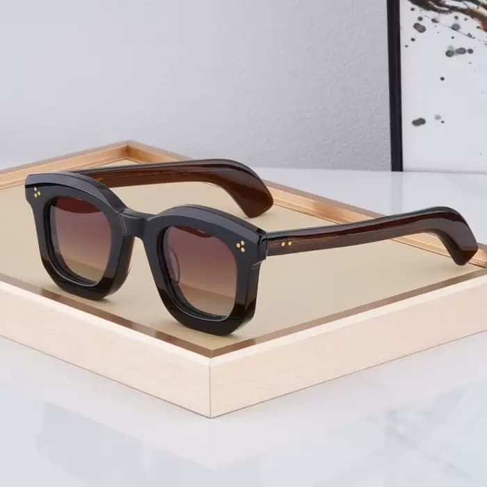 Lunettes de soleil en acétate de Style japonais, Design rectangulaire fait à la main pour hommes et 