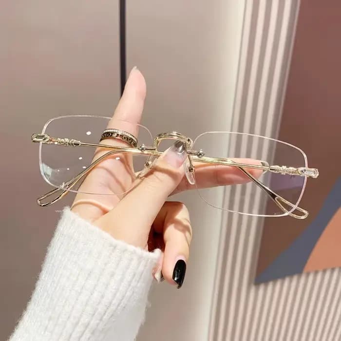 Lunettes sans cadre Harajuku Pure Desire, Ultra légères, pour myopie, petit visage, à la mode, Anti 