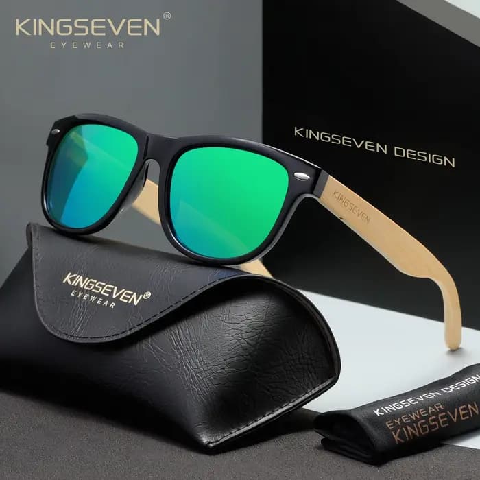 KINGSEVEN 2026 Nouvelles Lunettes de Soleil en Bois pour Homme Polarisées Haute Qualité Mode Hommes 