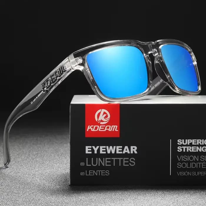 Kdeam 2024 lunettes de soleil polarisées de haute qualité pour hommes cadre gris Transparent mode un