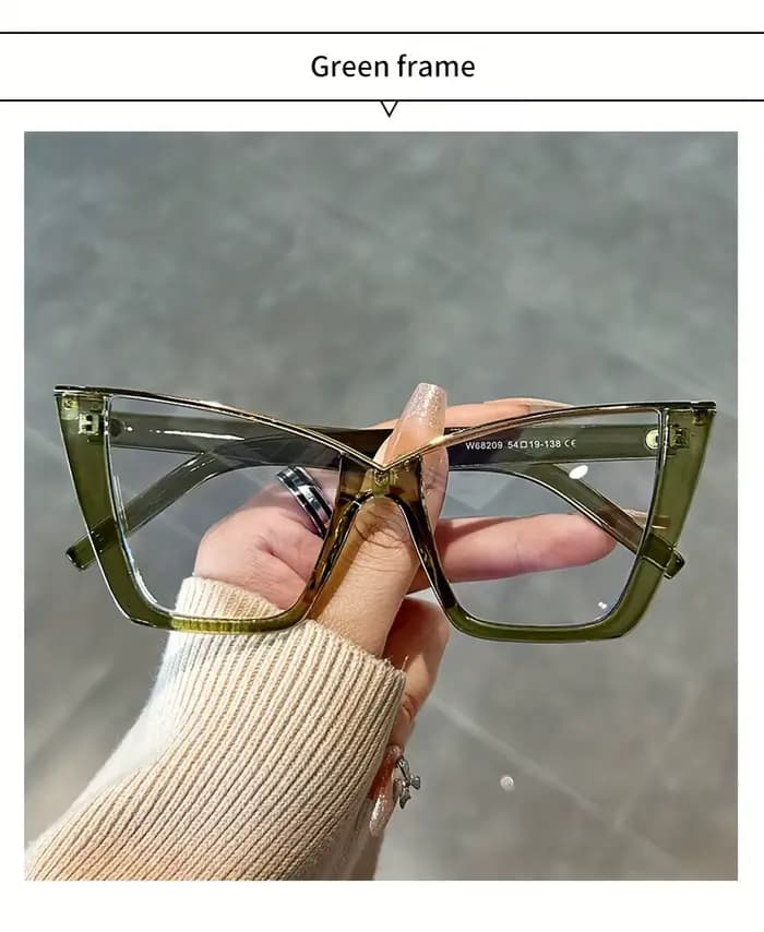 Lunettes œil de chat Vintage pour femmes, verres transparents, monture de couleur gelée, Protection 