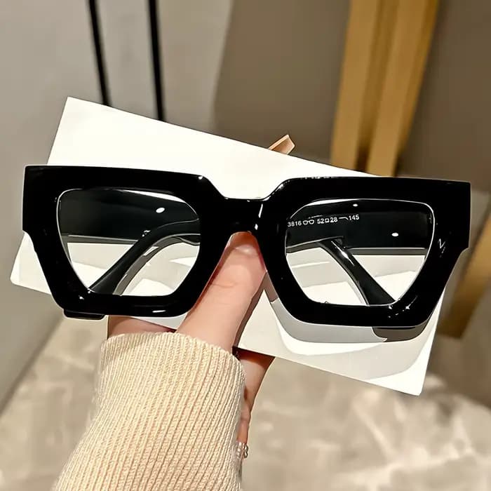 Lunettes à verres transparents respirants Y2K avec cadre imprimé léopard, blocage de la lumière bleu