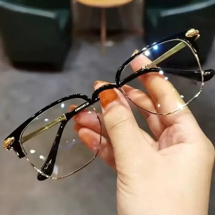 Lunettes de lecture demi-cerclées en métal tendance pour hommes et femmes, protection oculaire anti-