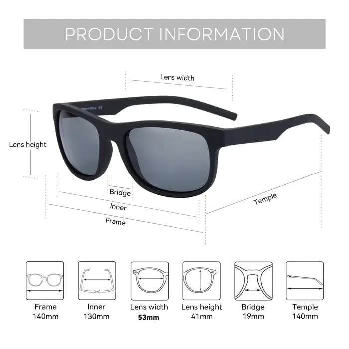 ZENOTTIC-Lunettes de soleil polarisées TR90 pour hommes, lunettes de soleil de conduite, miroir carr
