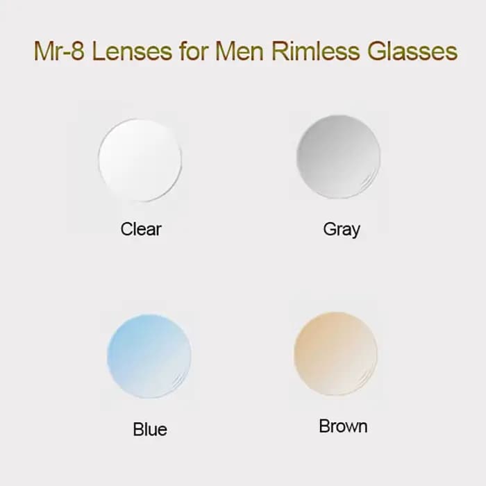 MR-8 lentilles pour hommes, monture de lunettes découpées en diamant sans bords, choix de formes per