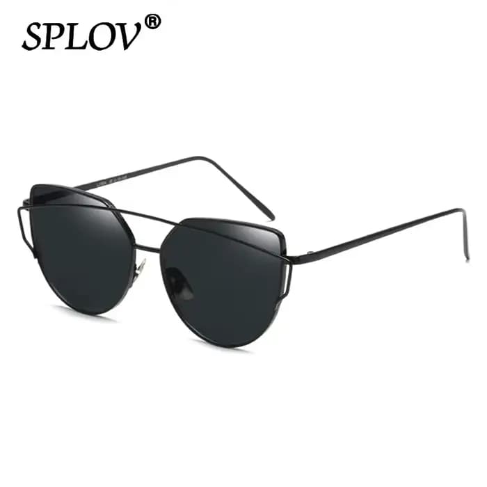 Lunettes de soleil œil de chat pour femmes, lunettes de soleil miroir, vintage, or rose, marque de c