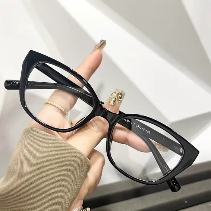 Nouveau Maillard vent Net rouge froid brun oeil de chat lunettes cadre femmes plaine visage Photo ca