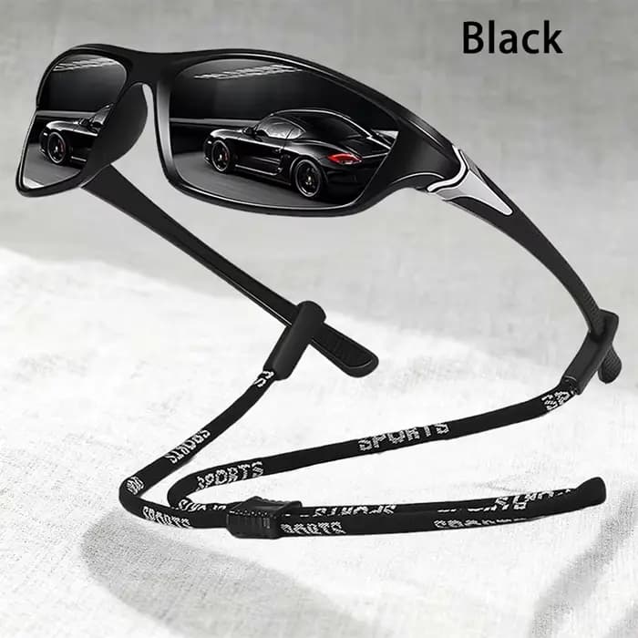 Lunettes de soleil de sport vintage avec chaîne, décoration métallique, pour la pêche, le cyclisme, 