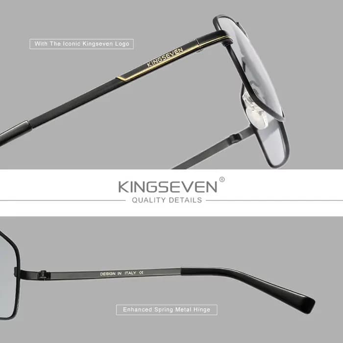 KINGSEVEN – lunettes de soleil photochromiques à monture rectangulaire, verres polarisés UV400, pour