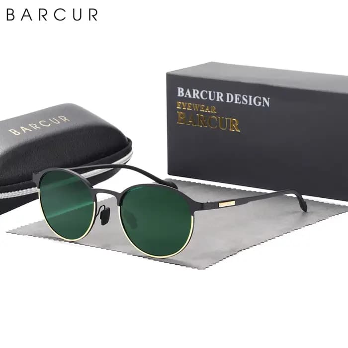 BARCUR TR90 Temples lunettes de soleil femmes polarisées mode lunettes de soleil conduite ronde dame