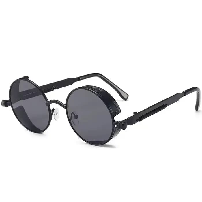 Vintage Steampunk rouge lunettes de soleil hommes rond Punk alliage métal rétro