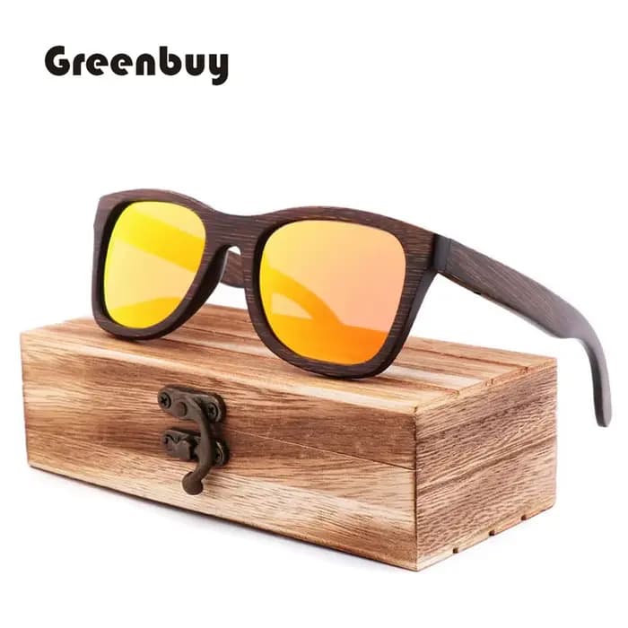 Lunettes de soleil en bambou marron, faites à la main, rétro, polarisées, pour femmes et hommes, protection UV 400, anti-reflets, pour voyage et activités de plein air