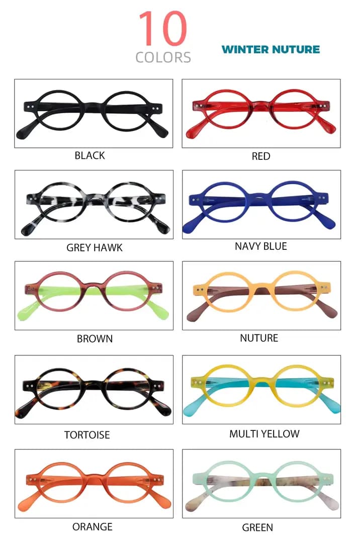 Meeshow-Lunettes de Lecture Rondes et Transparentes pour Homme et Femme