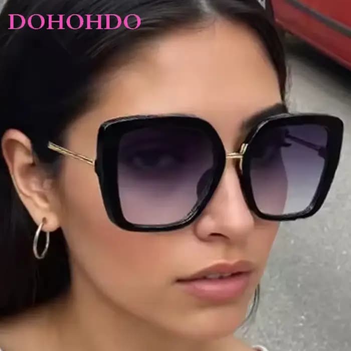 Lunettes de soleil de luxe à grande monture papillon pour femmes et hommes
