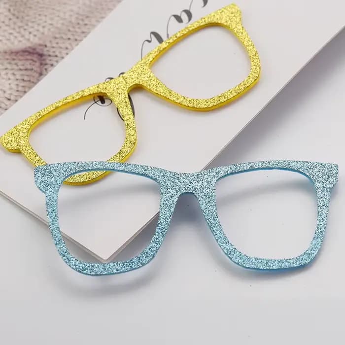 Cadre de lunettes à paillettes brillantes, 20 pièces, appliqué pour bricolage, lunettes de fête de noël et accessoires, Patch de matériaux