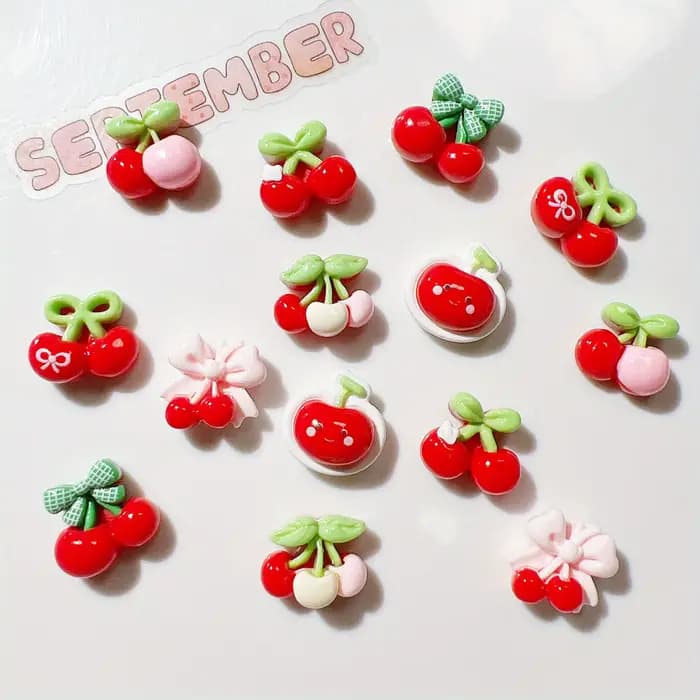 14 pièces, cerise, bricolage, autocollant décoratif pour réfrigérateur. Accessoires, décorations de cadres, décorations murales, scrapbooking