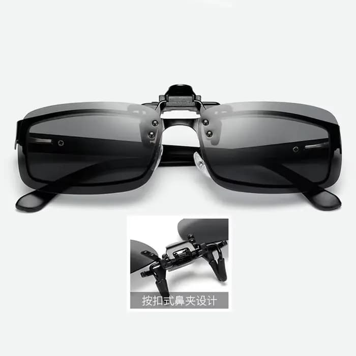 1pc photochromique polarisé pince sur lunettes de soleil hommes caméléon