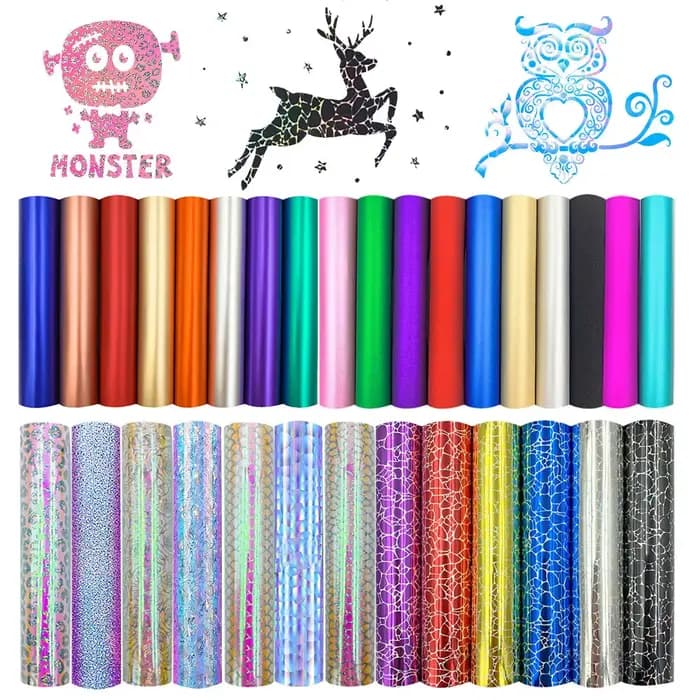 Film adhésif holographique pailleté pour loisirs créatifs, autocollant pour Halloween, Noël, fête, maison, verre, voiture, décoration, 32 couleurs