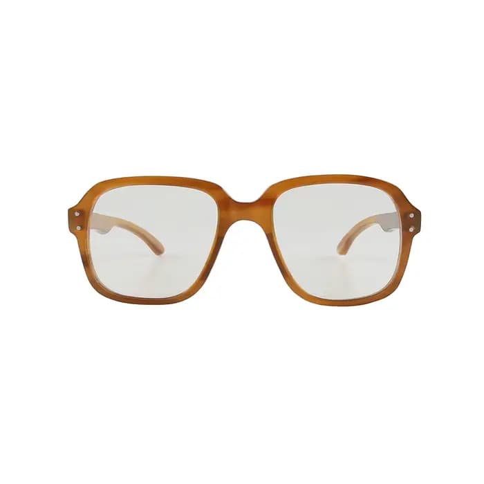 Nilerun – lunettes de soleil transparentes à jante en corne orange