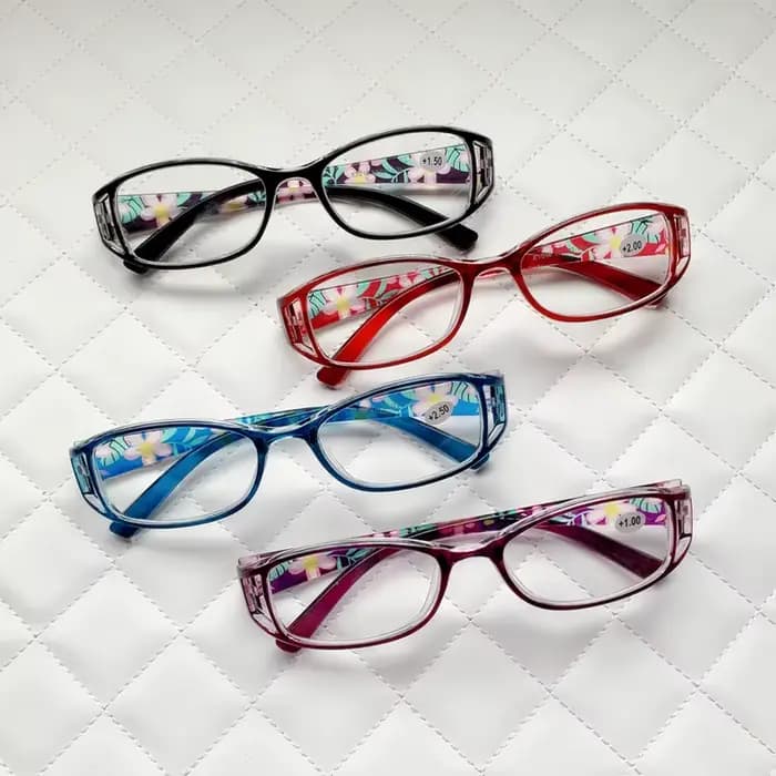 Lunettes de presbytie à monture florale colorée pour femmes