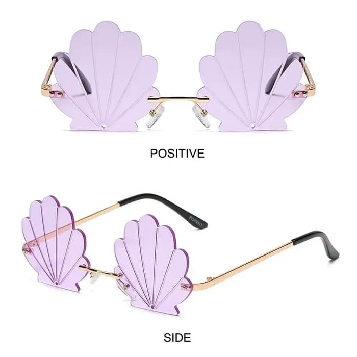 Lunettes de soleil sans monture en forme de coquille
