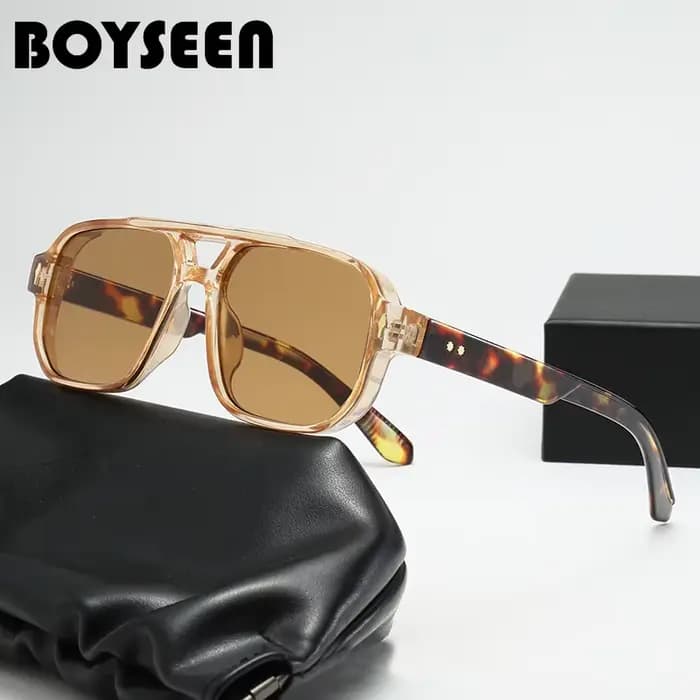Lunettes de soleil carrées vintage pour femmes et hommes, monture optique moderne, lunettes jaunes, lentille bleue, lunettes de soleil pour femmes, UV400, mode 2025