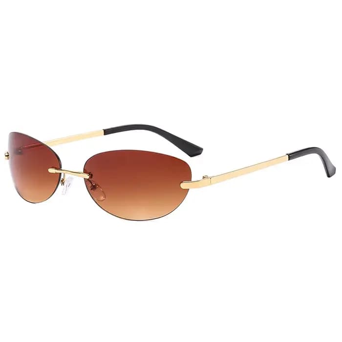 Lunettes de soleil ovales sans monture pour femmes