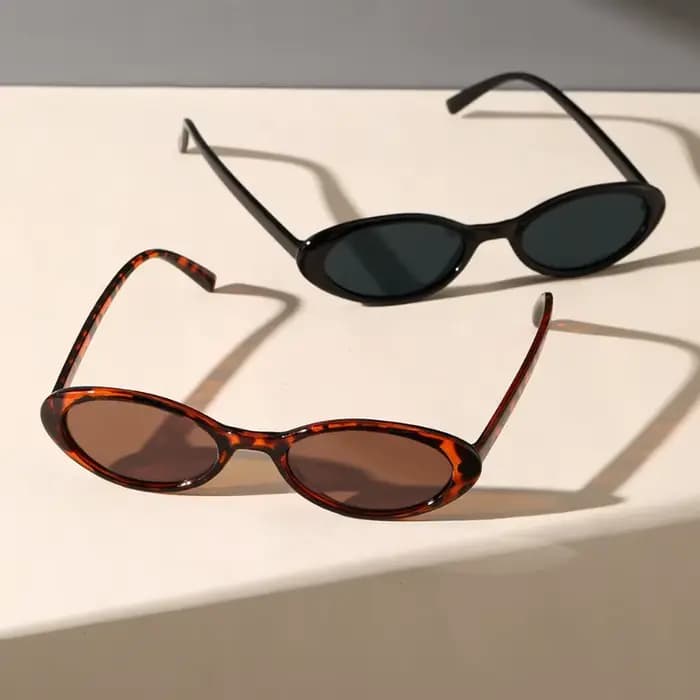 Lunettes de soleil rétro à petite monture ovale pour femmes