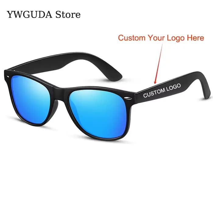 Lunettes de soleil Wayfarer à monture noire brillante pour hommes et femmes