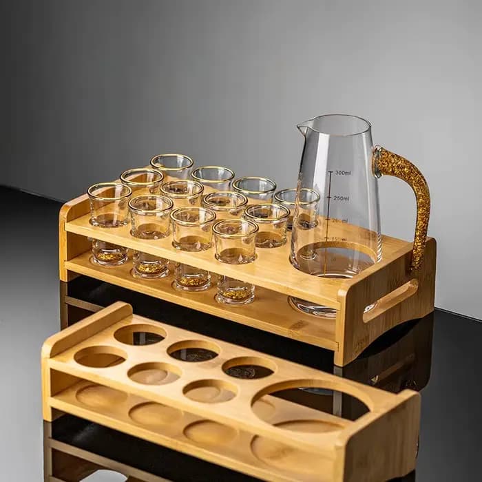 Porte-verre en bois présentoir plateau outils de cuisine plateau de rangement de tasse créative support de verre à vin blanc usage domestique nouveauté