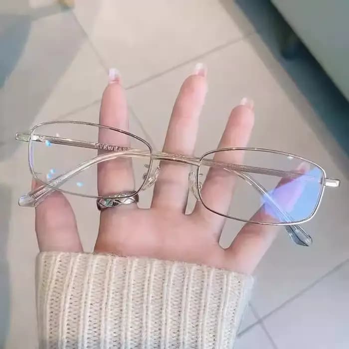 Lunettes de soleil rectangulaires argentées pour hommes et femmes