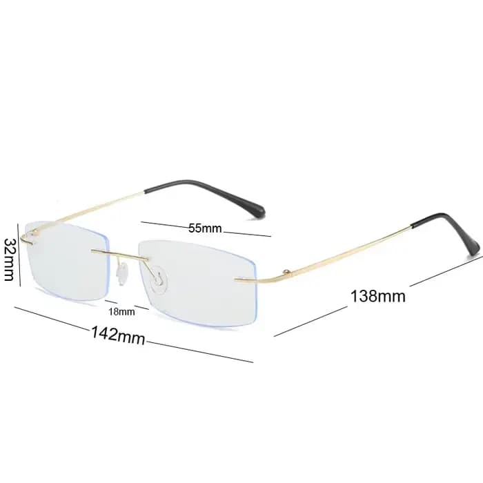 Lunettes Ultra légères sans cadre en fil d'or