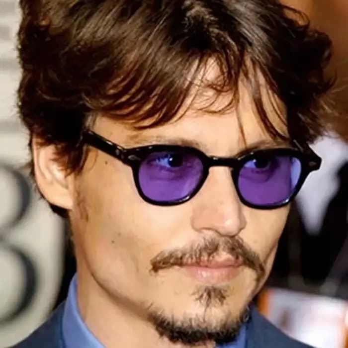 Mode Johnny Depp petit Style lunettes De soleil rondes hommes femmes clair teinté lentille marque Design fête spectacle