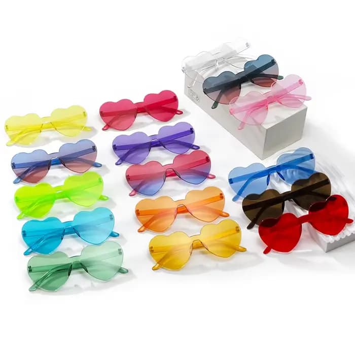 Lunettes de soleil coeur pêche pièce épaisse