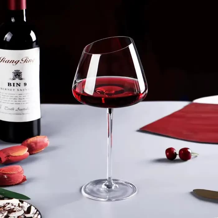 Verre à Vin Rouge Oblique à Longue Tige, Coupe, Outil de Cuisine, Champagne, Bordeaux, Cadeau de ixde Mariage